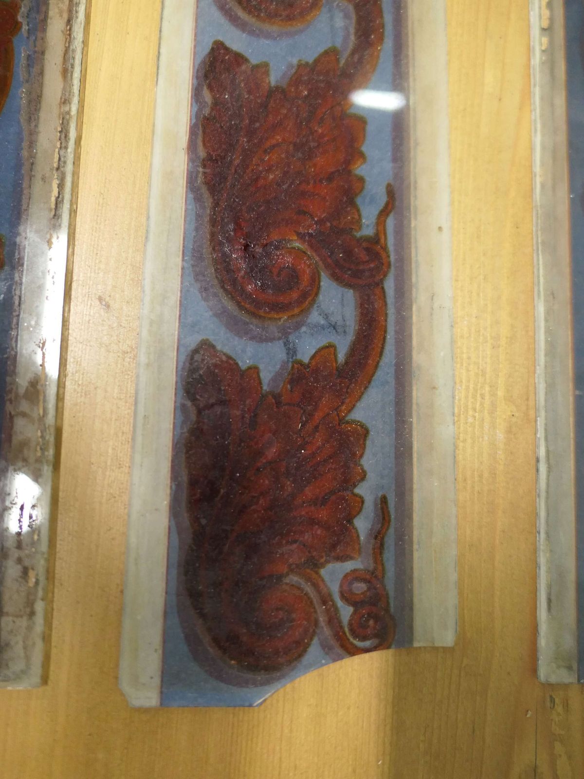Pieces Of 19th Century Painted Glass Very Rare 7 Pieces In All photo Home Decor