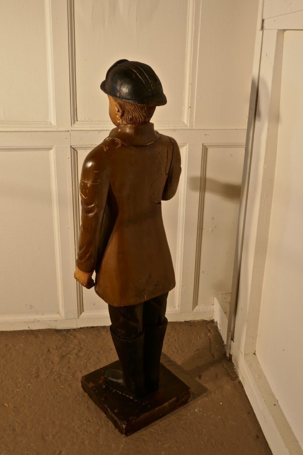 Charming 1920s Wooden Fireman Sculpture, photo 1440.0