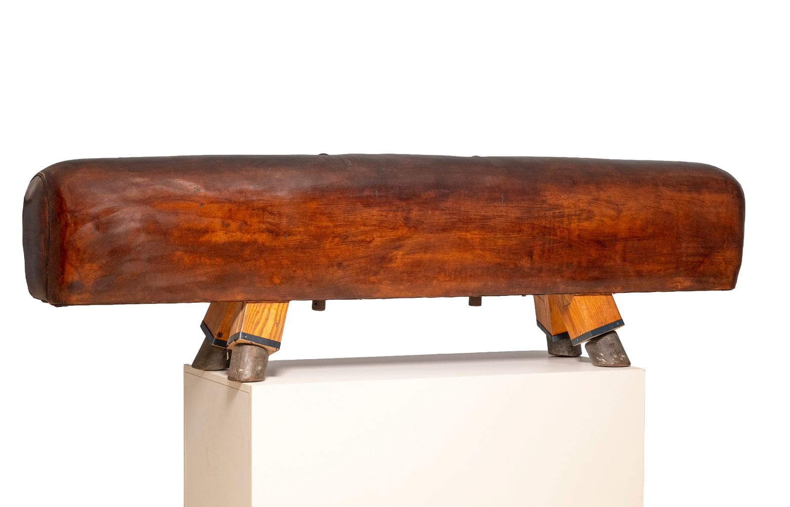 Vintage Leren Gymbank / Voltigepaard, Bauhaus Stijl, Europa, Jaren 1920