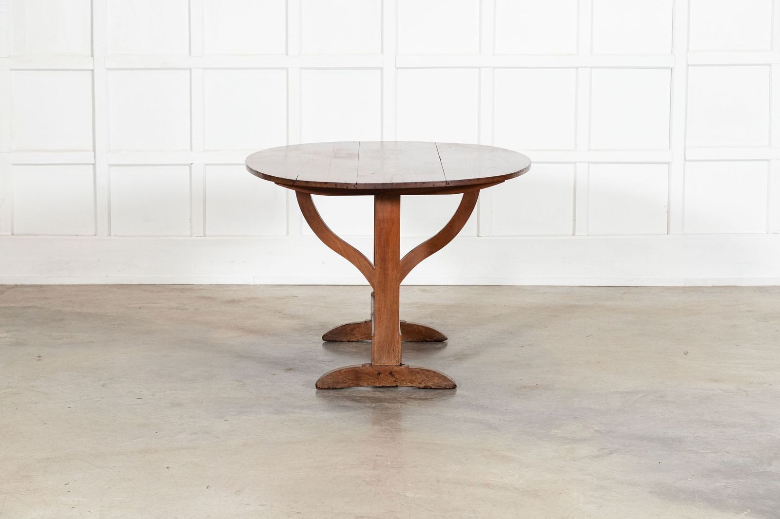 Large 19thc Oval French Fruitwood Vendange Wine Table photo vintage