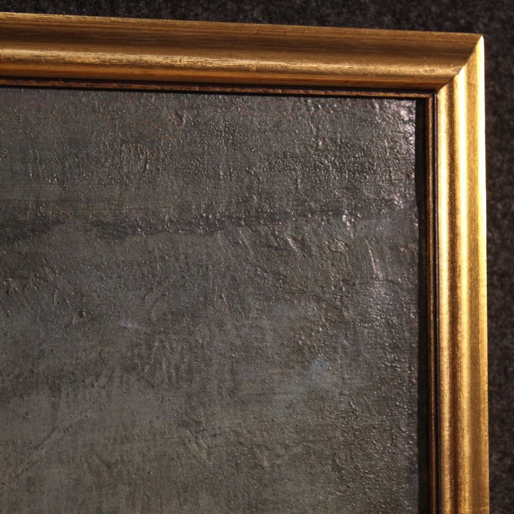 Antique 18th Century French Seascape Painting photo vintage