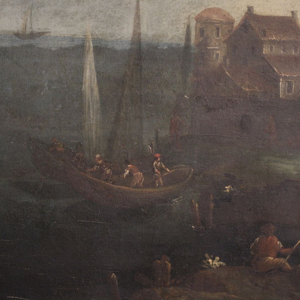 photo buy Antique 18th Century French Seascape Painting