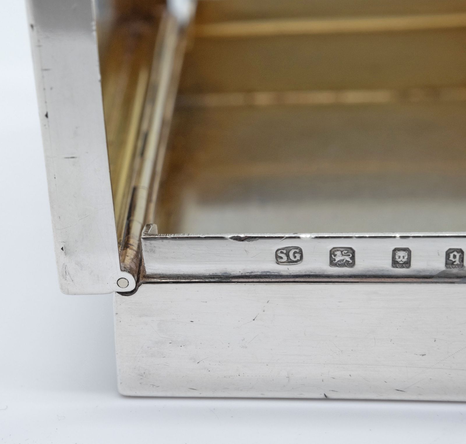 Sebastian Garrard Sterling Silver Knight Trinket Box London 1931 Garrard & Co photo vinterior