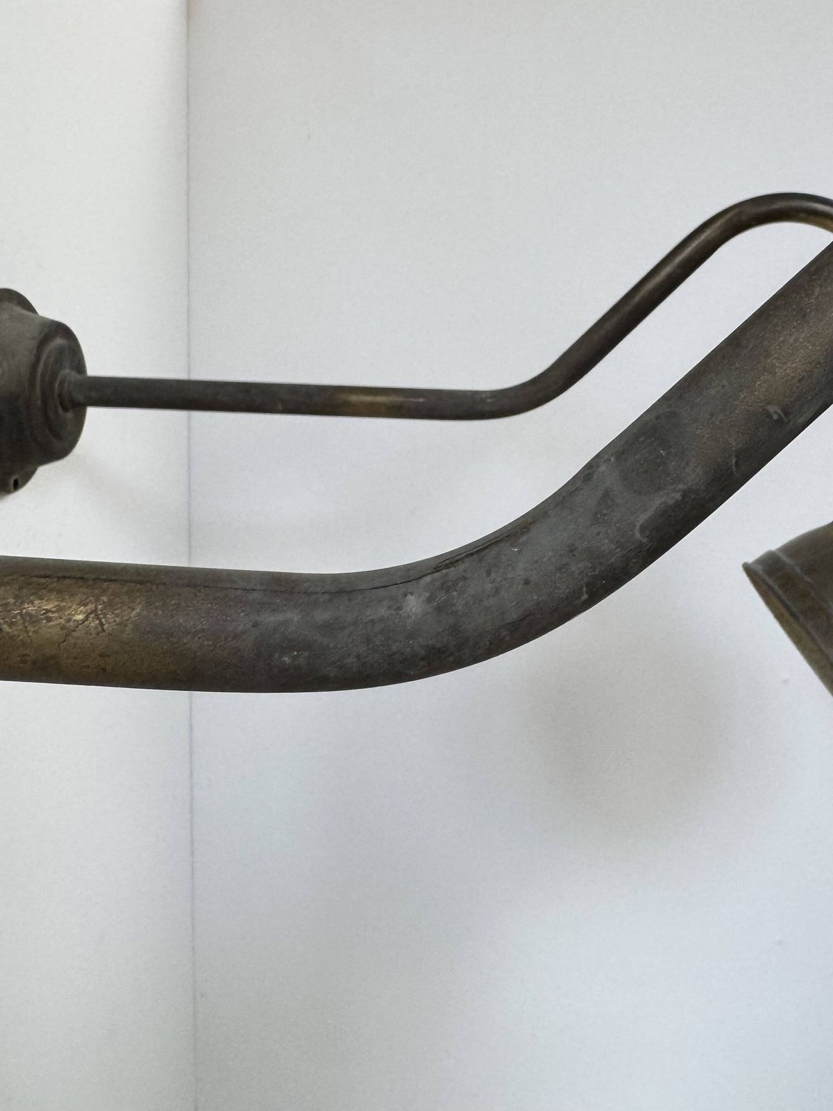 Pair Of Xl Patinated Brass Wall Lights, France, 1970 photo Lighting