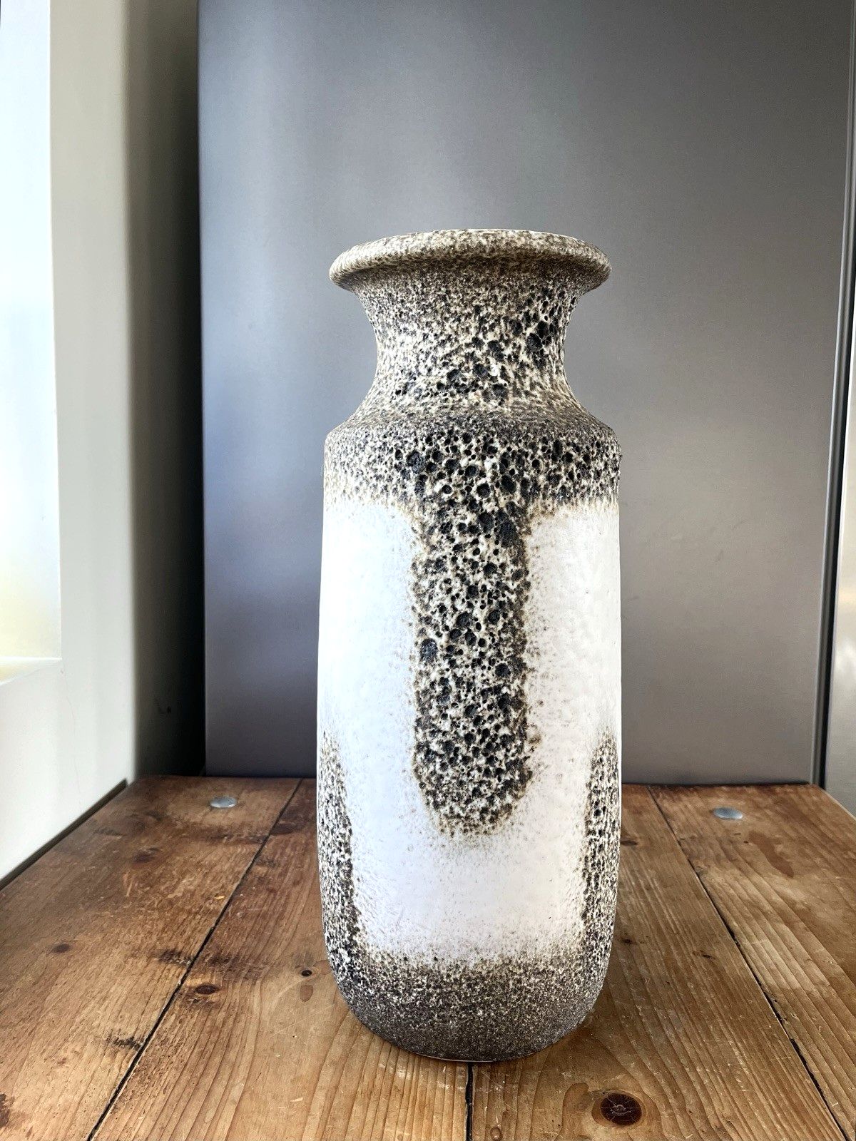 Mid Century 60's Scheurich West German Fat Lava Pottery Floor Vase Stick Stand photo vinterior