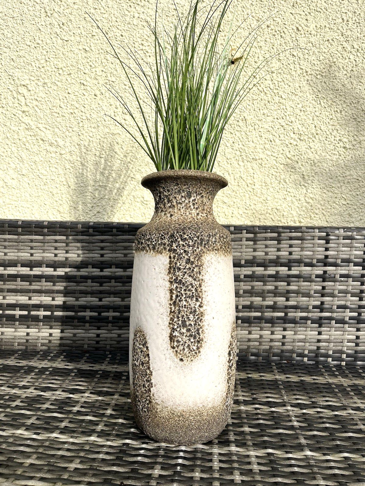 photo for sale Mid Century 60's Scheurich West German Fat Lava Pottery Floor Vase Stick Stand