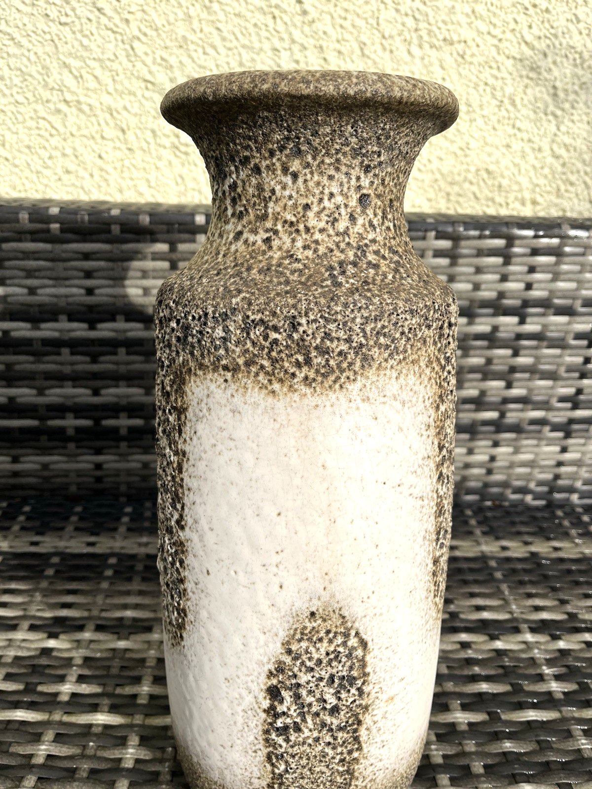 photo vinterior Mid Century 60's Scheurich West German Fat Lava Pottery Floor Vase Stick Stand
