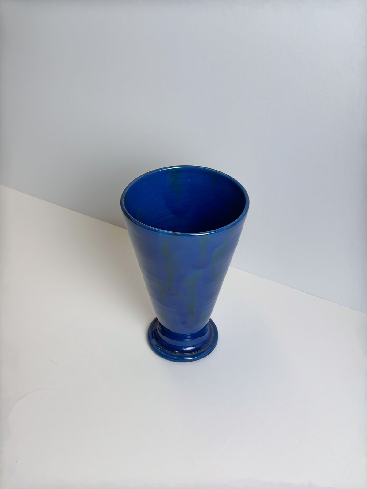 Arts And Crafts Cobalt Blue Stoneware Vase By Charles Brannam, Barnstaple, Circa 1910 photo for sale