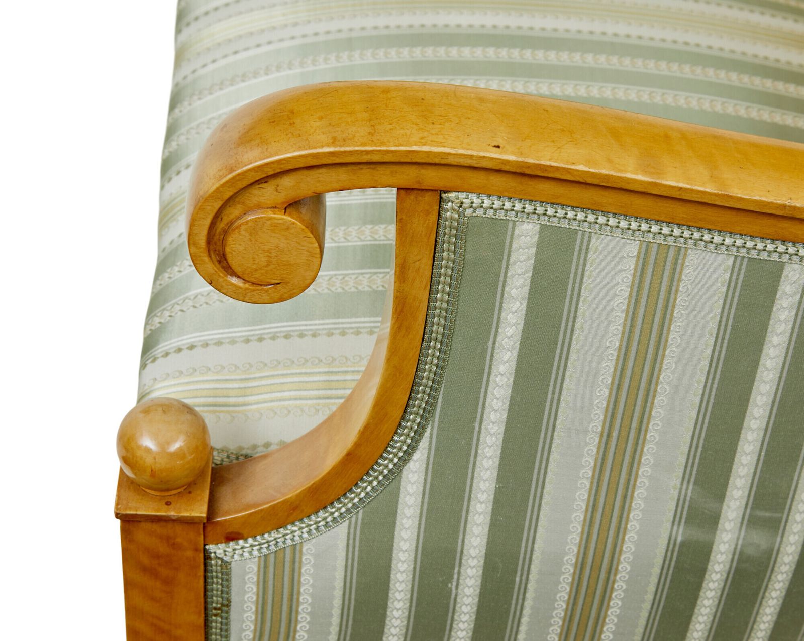 Early 20th Century Set Of 4 Karl Johan Influenced Birch Armchairs photo for sale