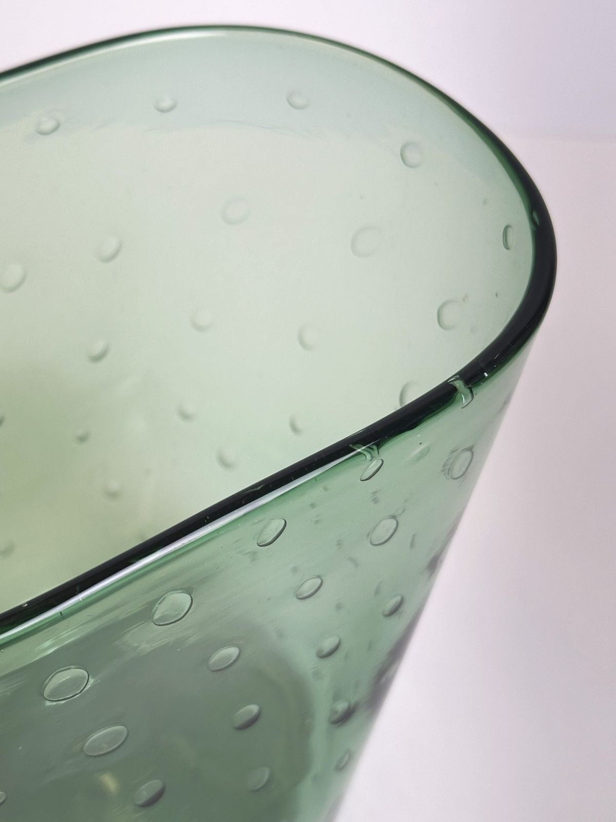 1950s Empoli Vetro Verde Bullicante Glass Vase, Italy photo furniture