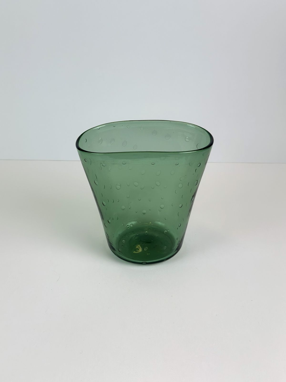 1950s Empoli Vetro Verde Bullicante Glass Vase, Italy photo for sale