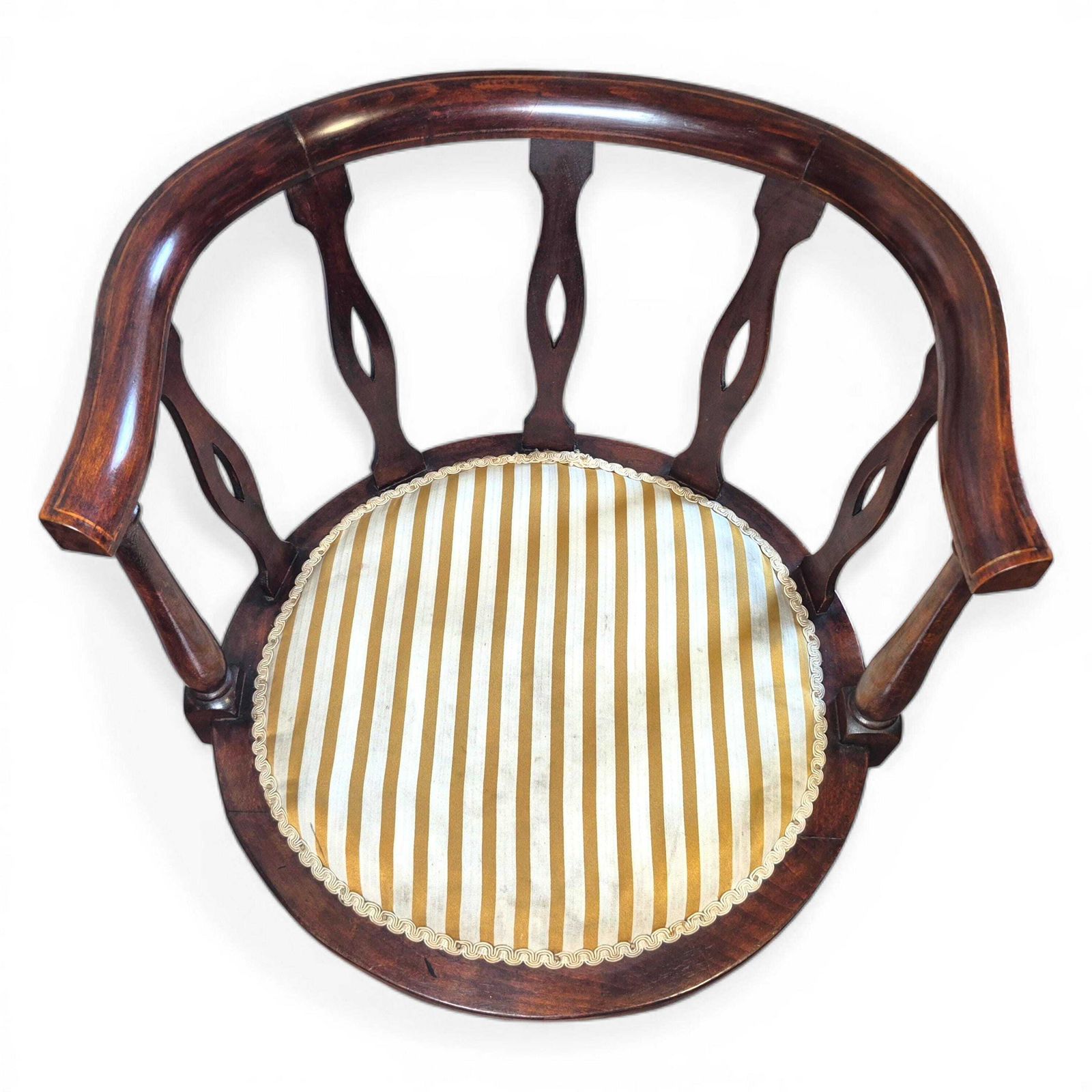 Pair Antique Victorian Mahogany Tub Chairs C1900 | Pierced Back Armchairs | Drawing Room Seating photo vinterior
