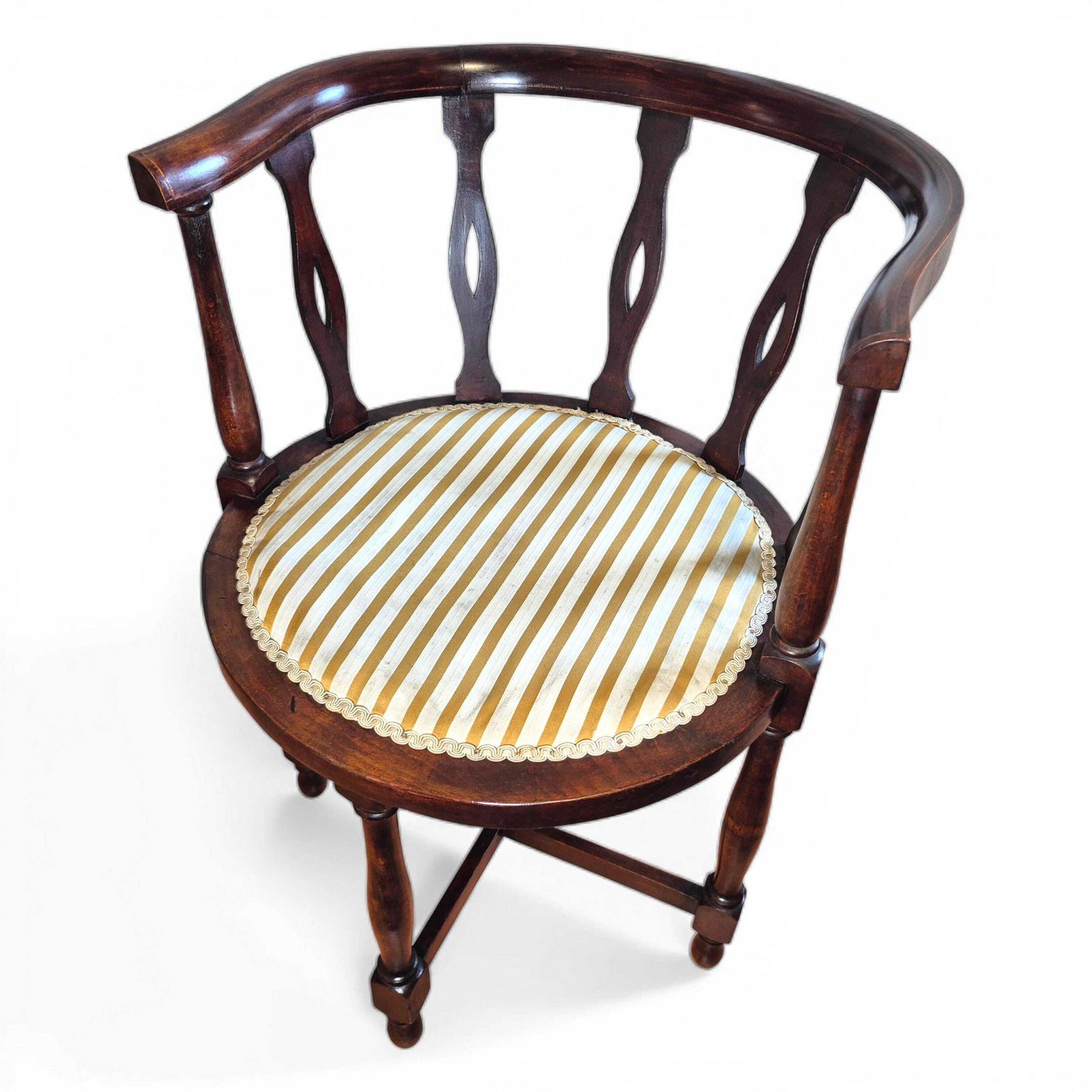 photo for sale Pair Antique Victorian Mahogany Tub Chairs C1900 | Pierced Back Armchairs | Drawing Room Seating