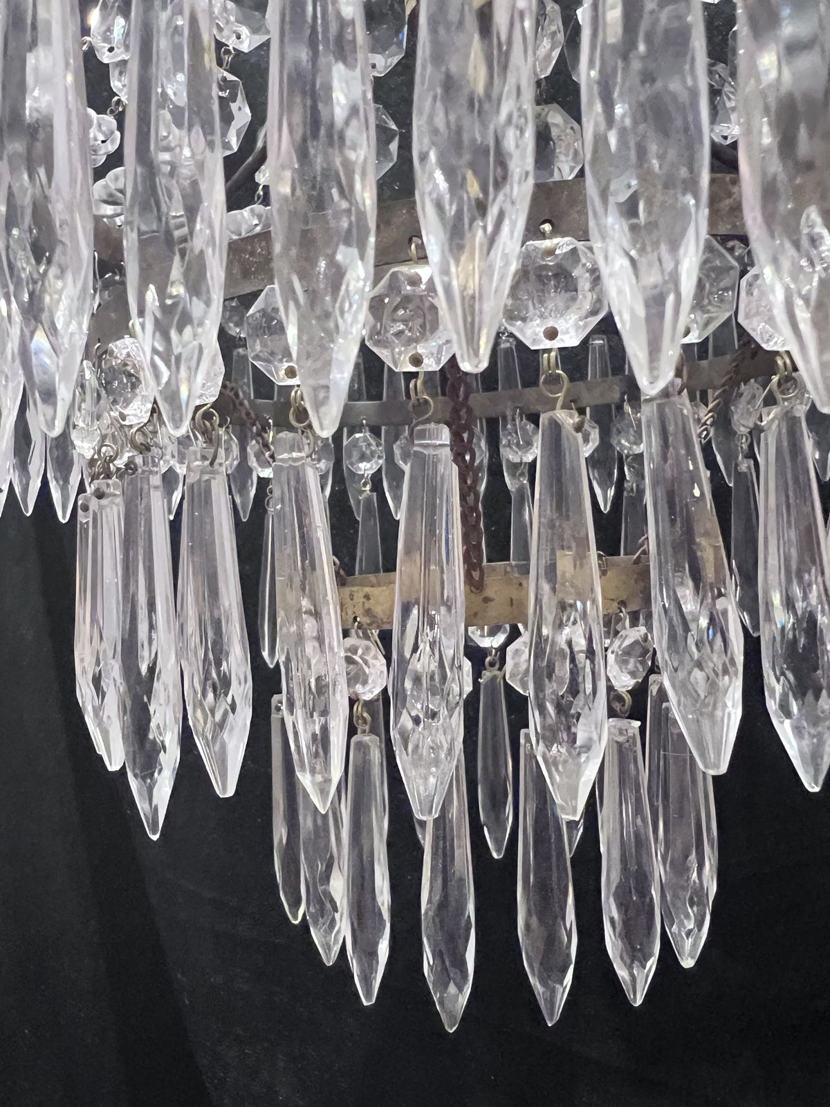 Lighting One Light French Tent And Waterfall Empire Antique Crystal Chandelier photo