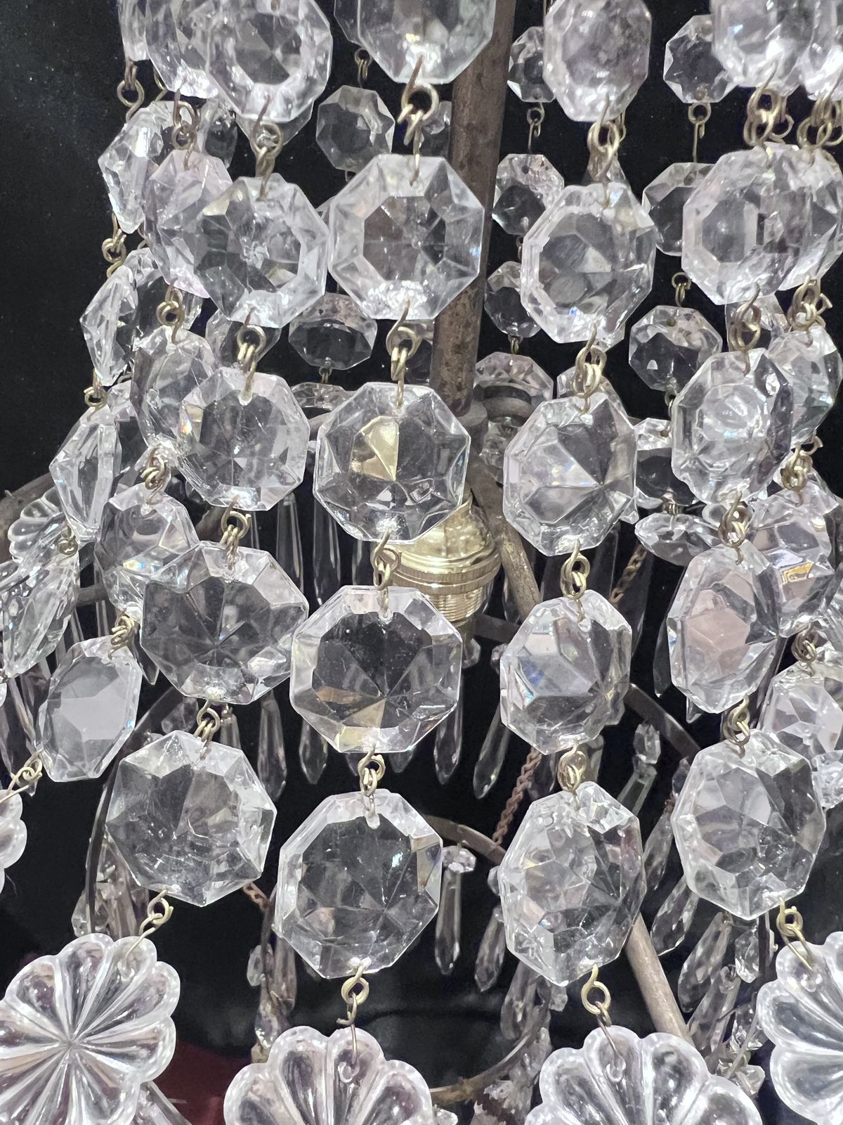 photo buy One Light French Tent And Waterfall Empire Antique Crystal Chandelier