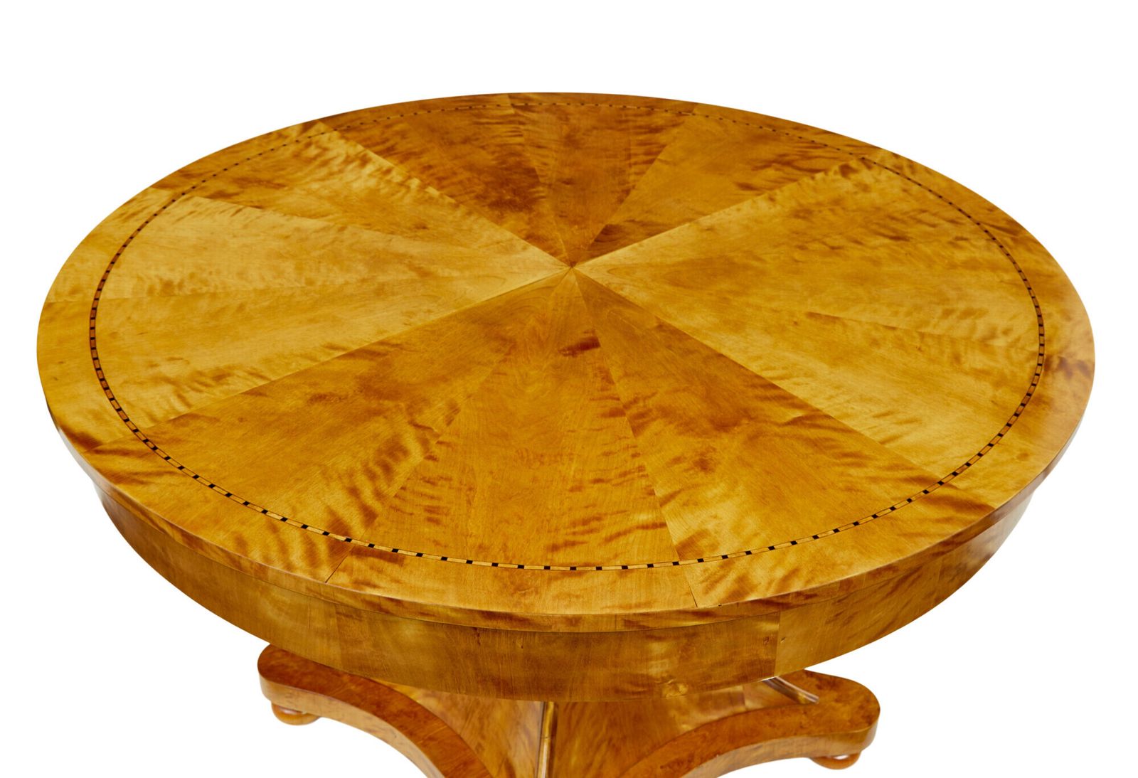 Scandinavian Art Deco Inlaid Birch Center Table photo vintage