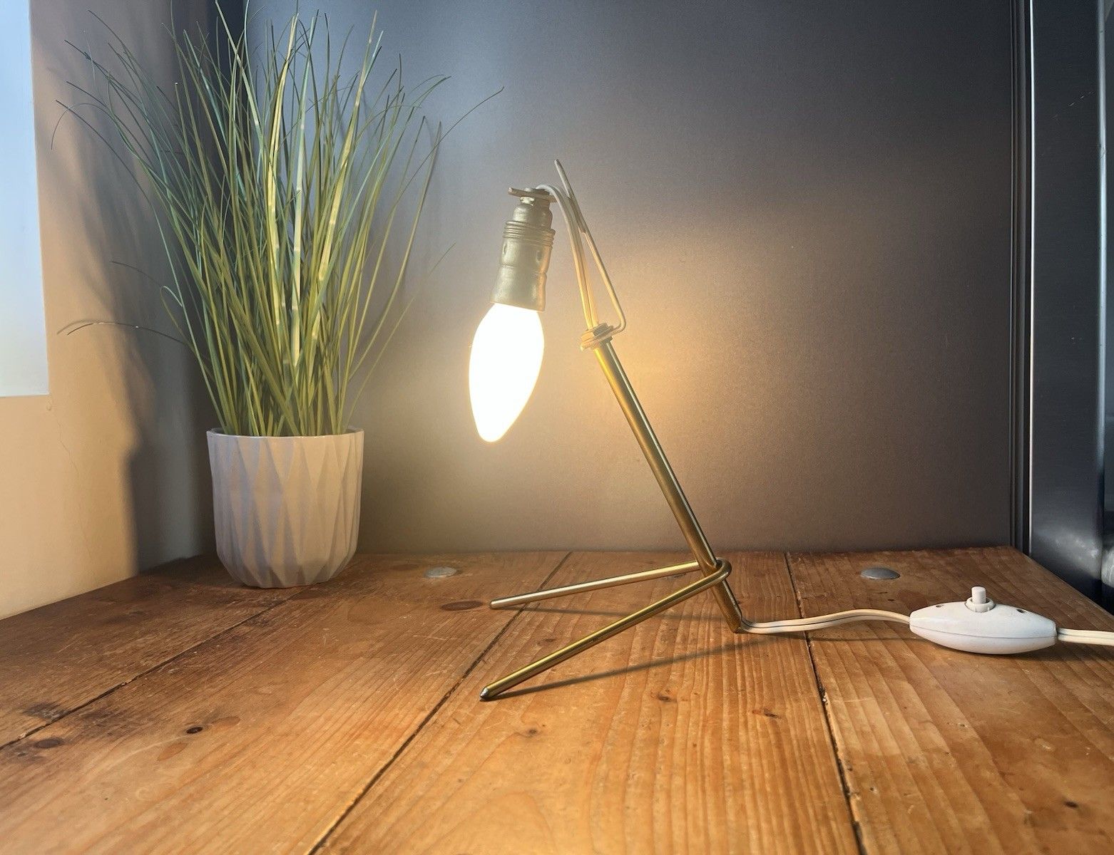 50's Mid Century Modern French Brass Cocotte Desk Lamp Light In Style Of Lacroix photo furniture