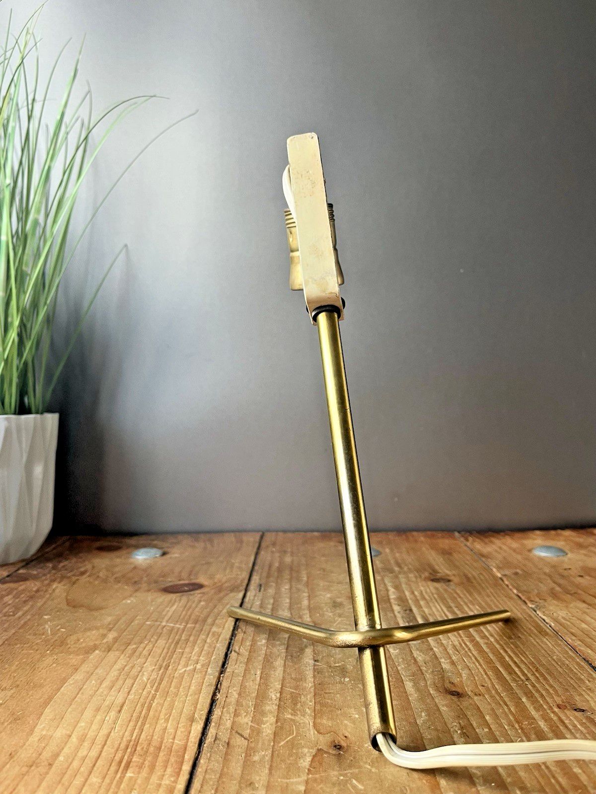 50's Mid Century Modern French Brass Cocotte Desk Lamp Light In Style Of Lacroix photo 295.0