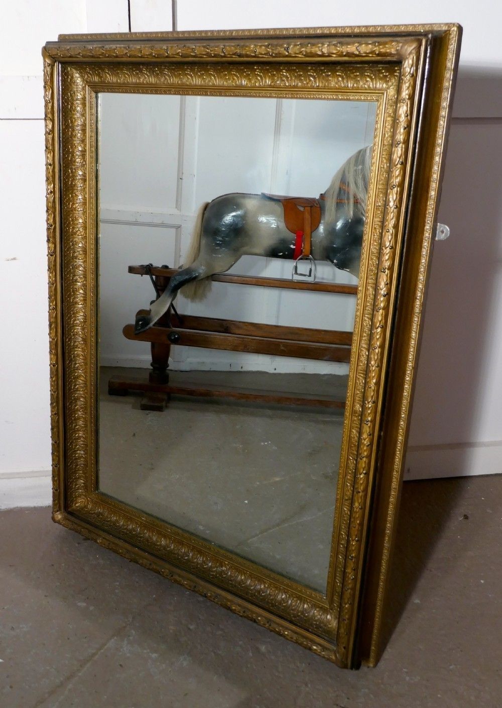 A Large 19th Century Gilt Wall Mirror photo vintage