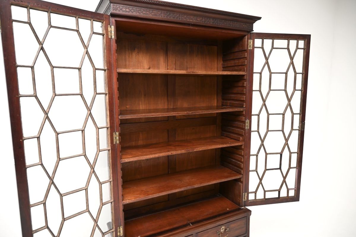 Antique Georgian Period Mahogany Bookcase photo vintage