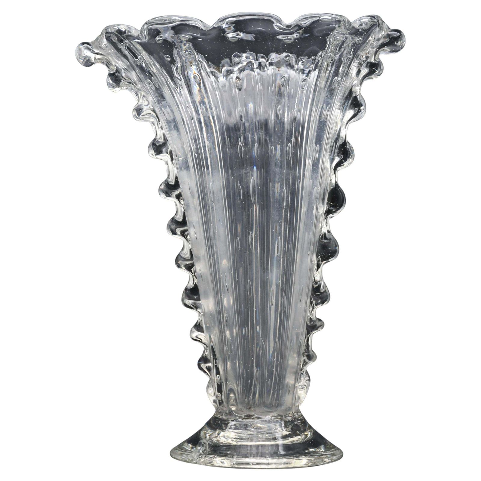 Art Decò Murano Bullicante Vase By Barovier & Toso, 1950s