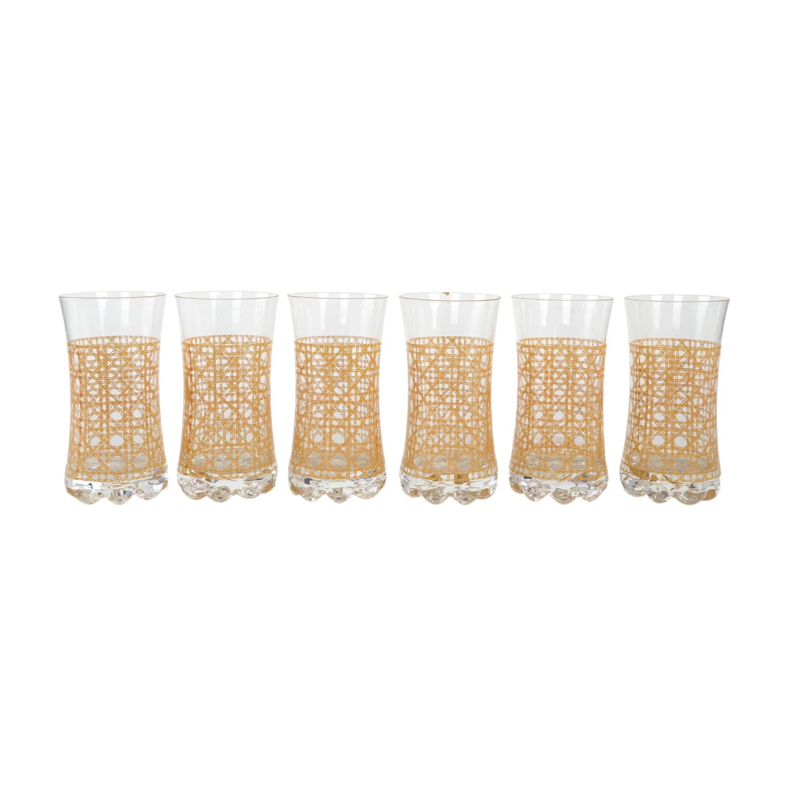 Set Of Six Glasses, Italian Design, 1960s, Manufactured In Italy