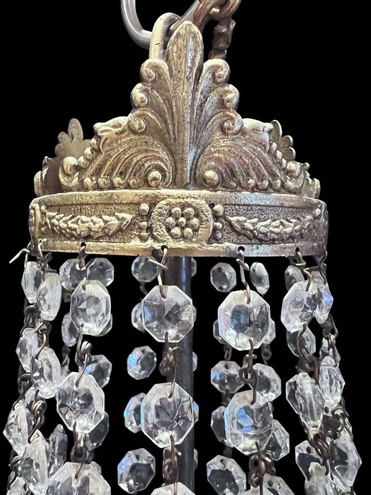 photo furniture A One Light French Empire Antique Crystal Chandelier