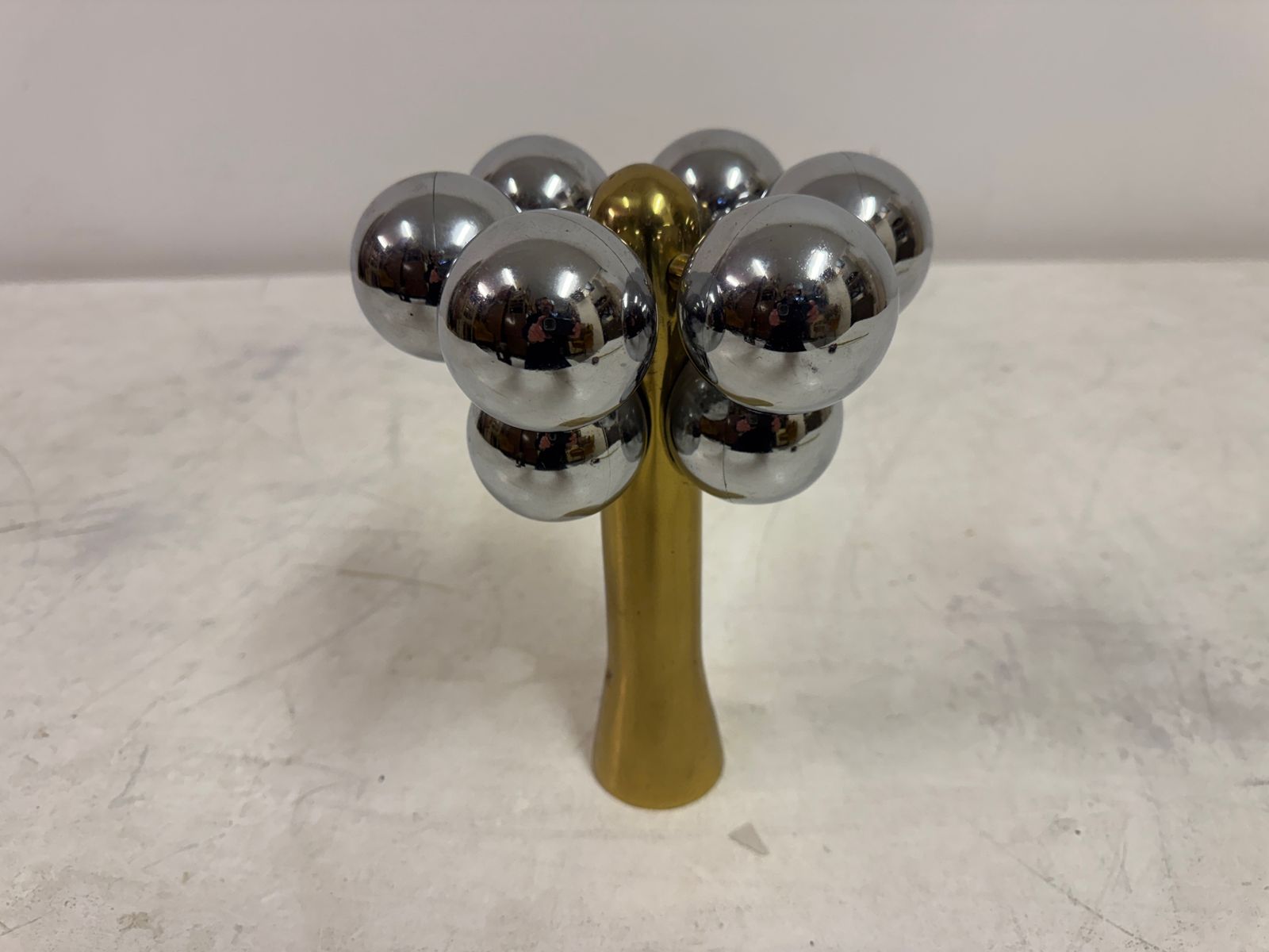 1970s Italian Brass And Chrome Sculpture photo vintage