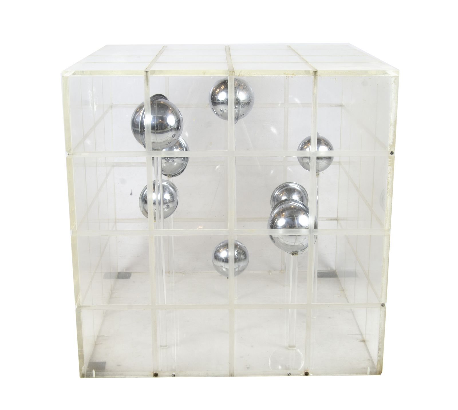 1960s Op Art Translucent Acrylic Cube Sculpture By Argentine Author Martha Boto photo furniture