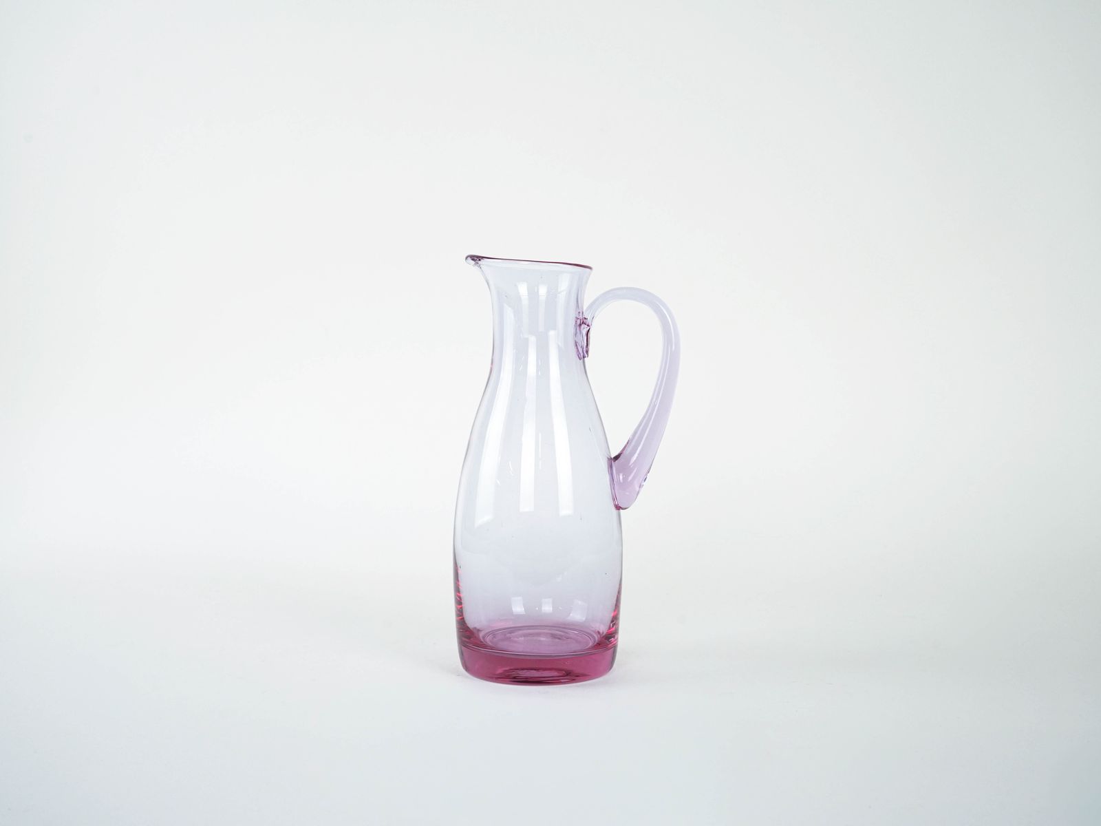 Pink Glass Jug, Italian Design, 1970s, Made In Italy photo for sale
