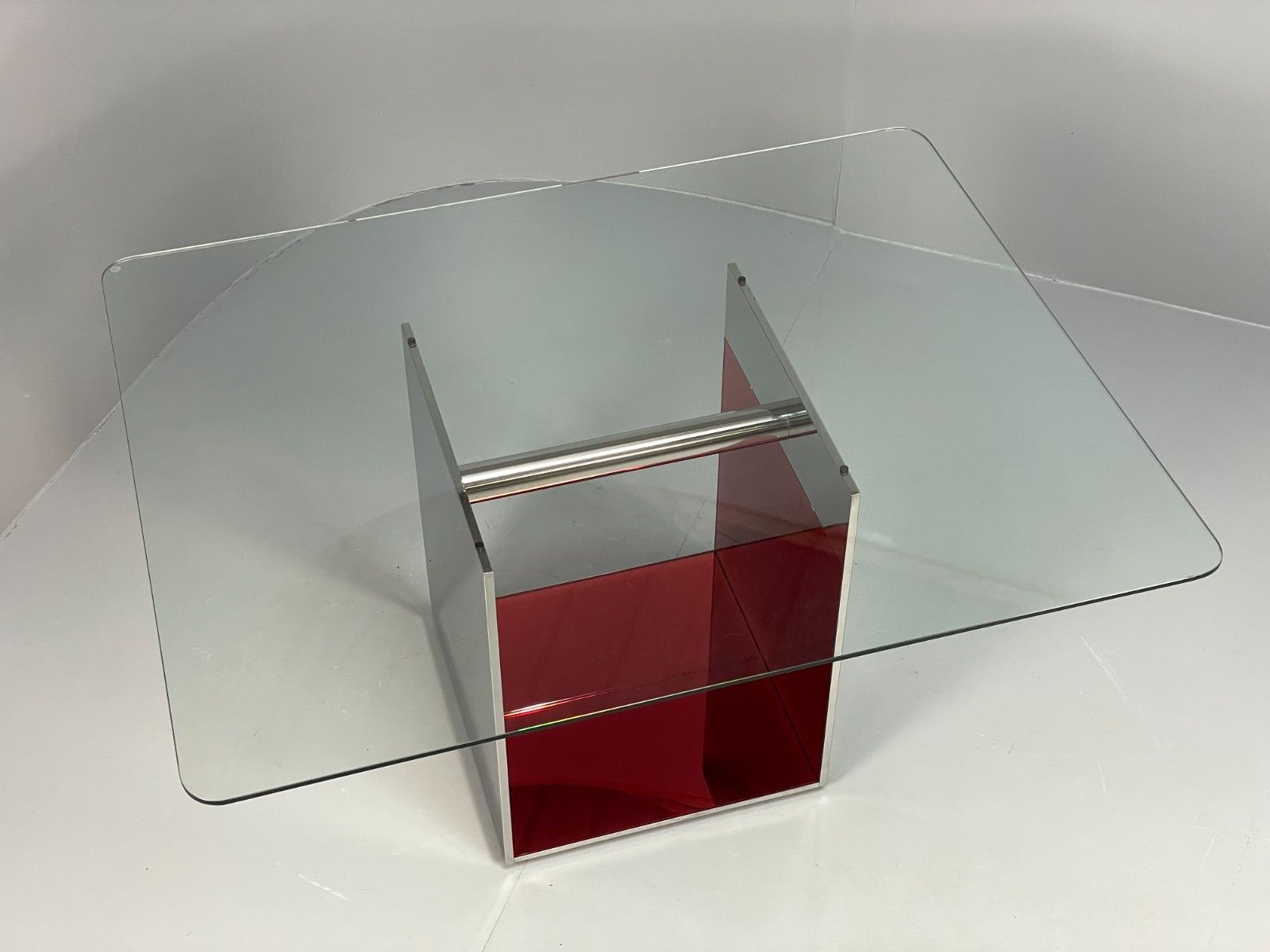 Italian Glass Dining Table By Gabriele Buratti For Acerbis Modern Eb11492  Mwoo photo for sale