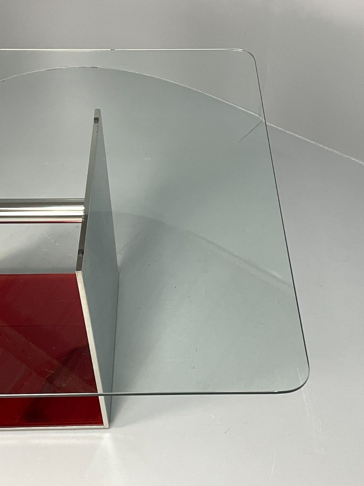 photo for sale Italian Glass Dining Table By Gabriele Buratti For Acerbis Modern Eb11492  Mwoo