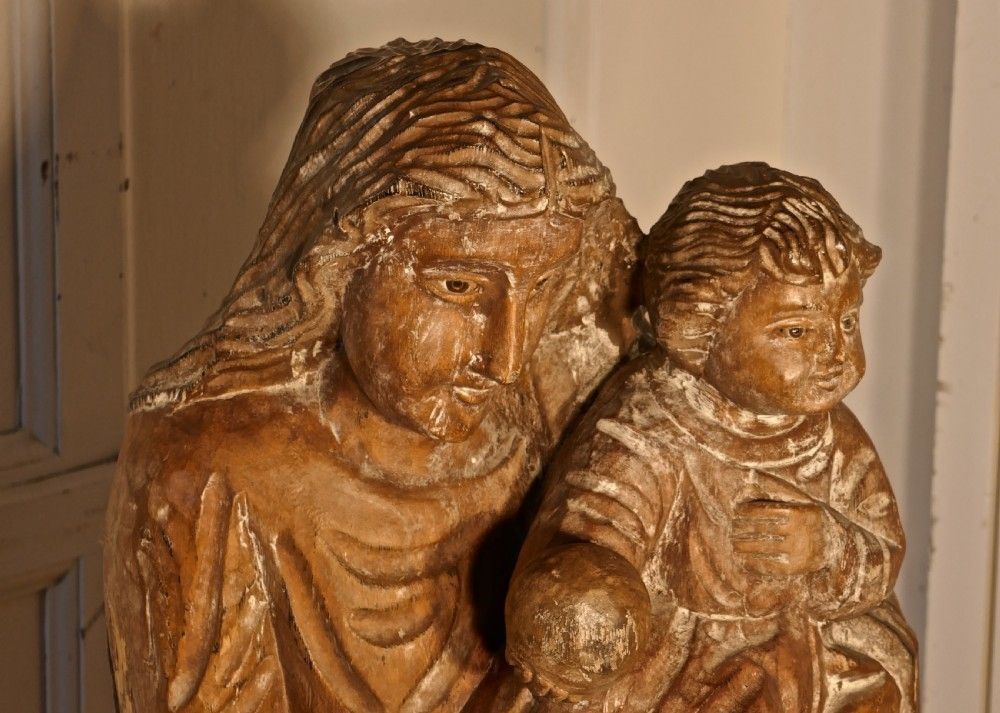 18th Century French Carved Statue Of Madonna And Child photo buy