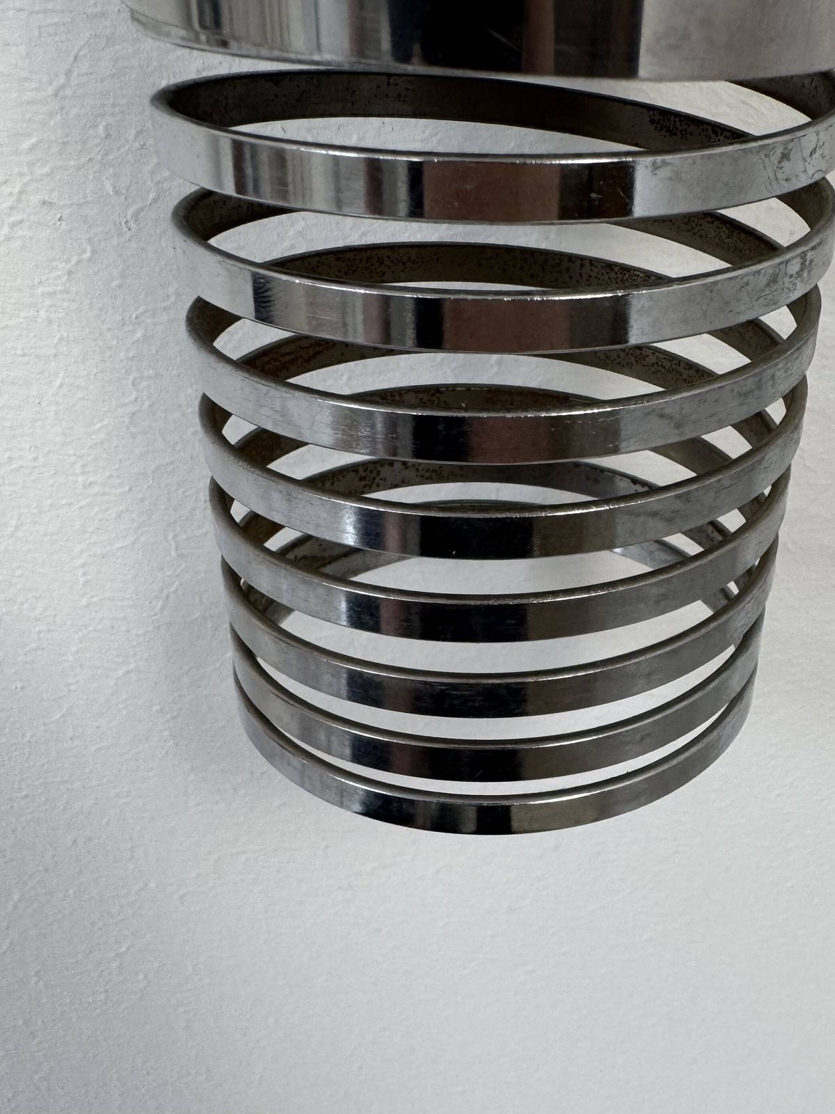 Pair Of Vintage Chrome Metal Wall Lights, France, 1970. photo vintage