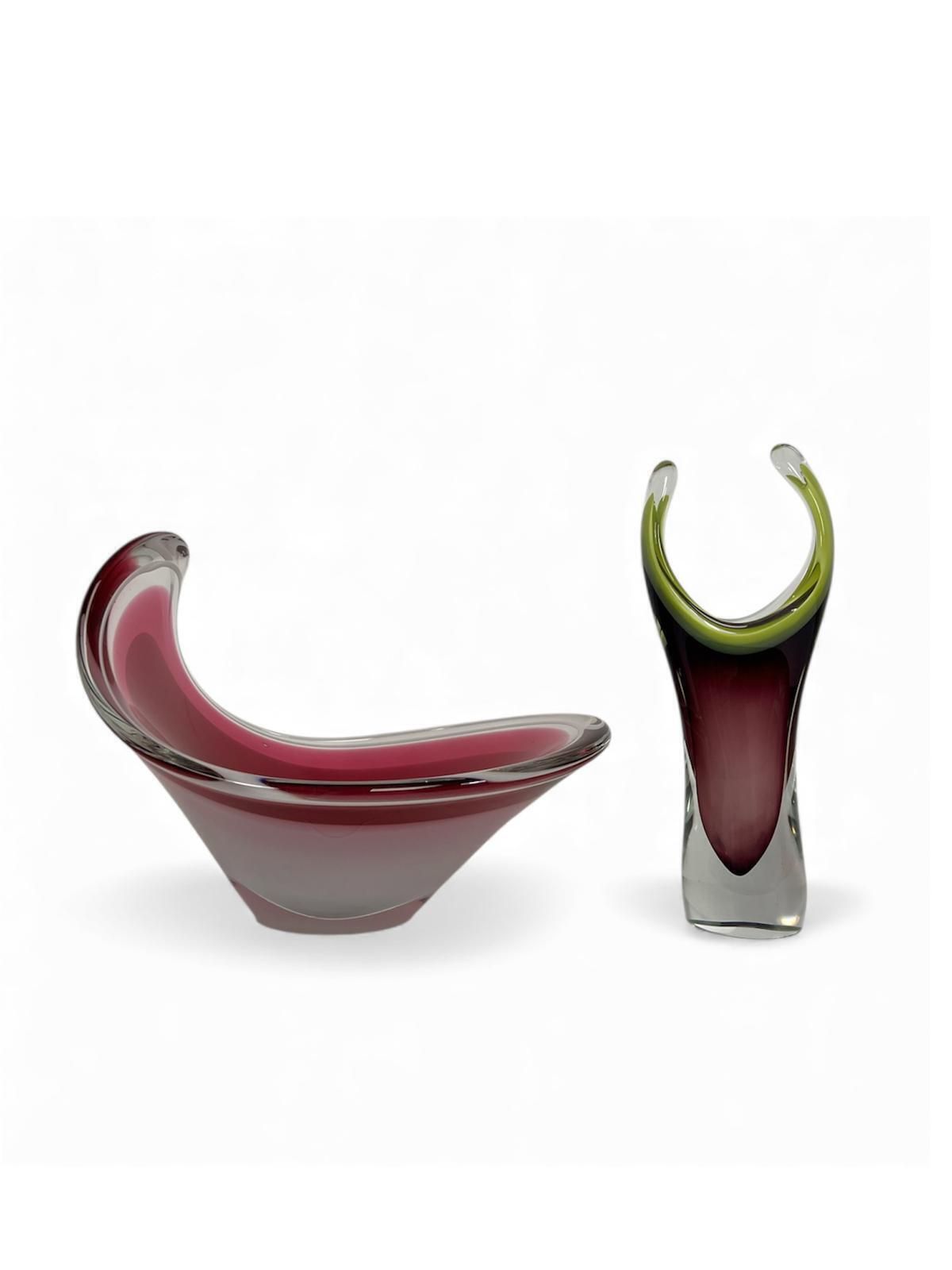Paul Kedelv “Coquille” Vase And Bowl For Flygfors, Sweden, 1950s