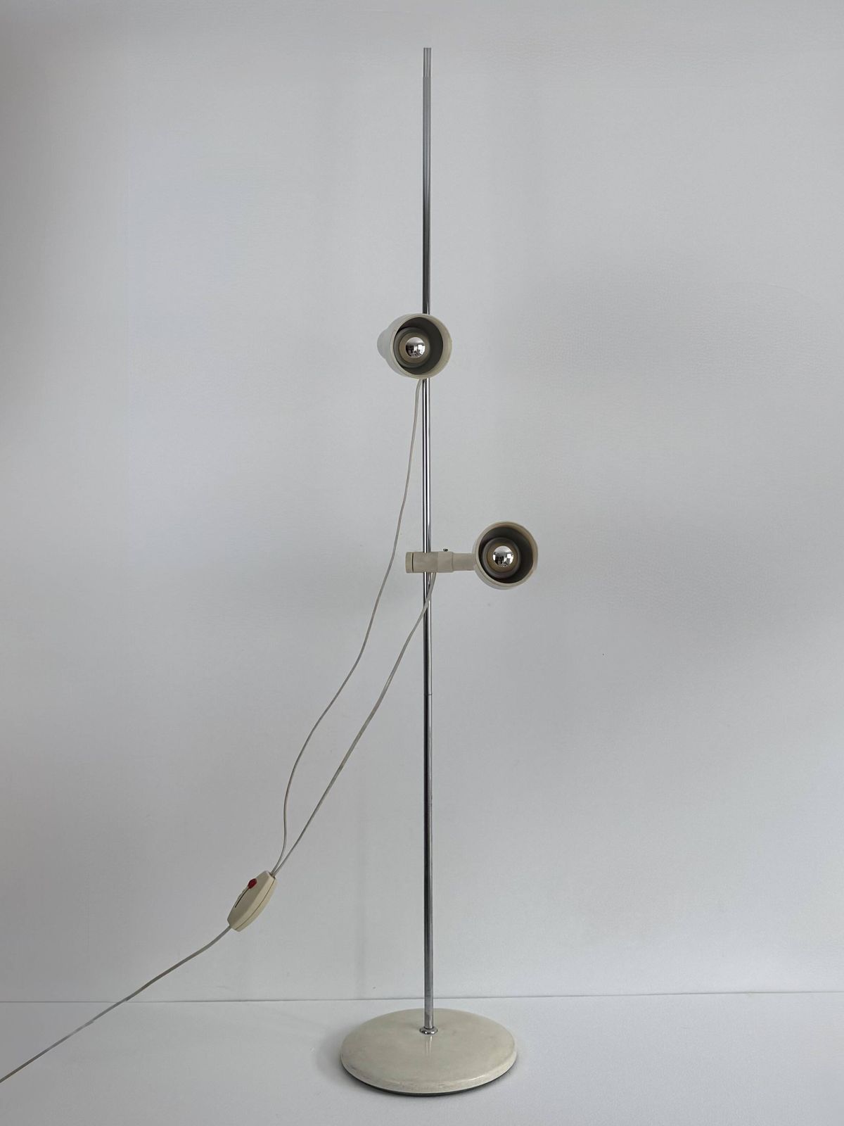Vintage Adjustable Floor Lamp Chrome And Beige Pressed Abs, France 1970 photo furniture