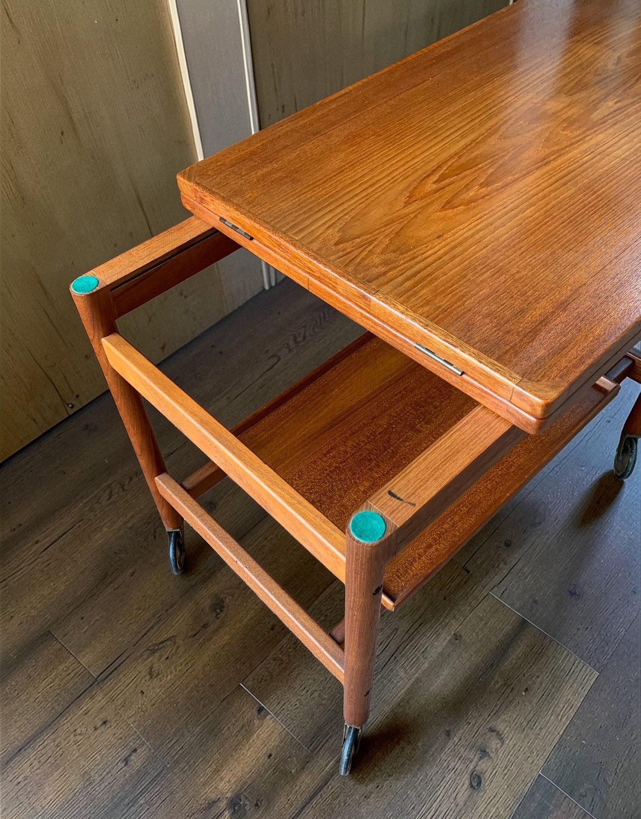 Kurt østervig Model 112 Extendable Bar Cart, Danish Teak & Formica, Jason Mobler photo for sale