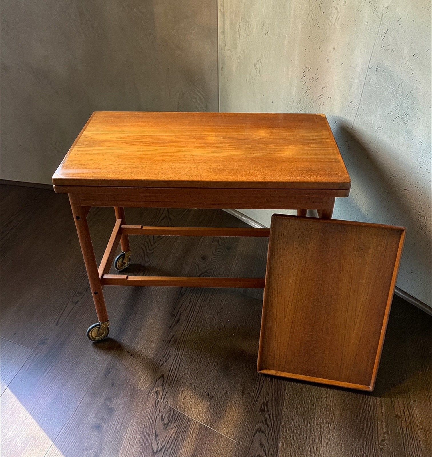 Furniture Kurt østervig Model 112 Extendable Bar Cart, Danish Teak & Formica, Jason Mobler photo