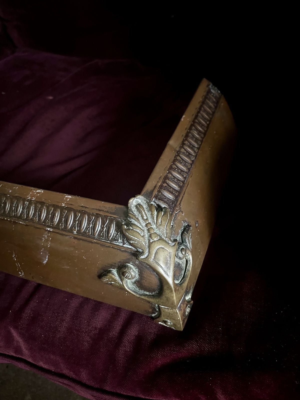 Arts & Crafts Copper & Brass Fireplace Fender – Edwardian C.1900 photo Home Fixtures