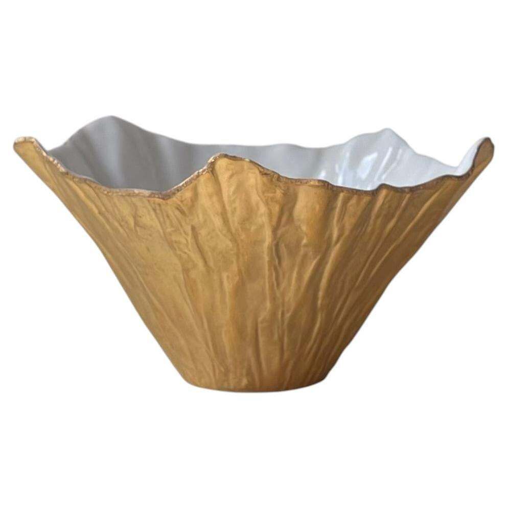 Royal Copenhagen Gold Leaf Porcelain Bowl By Violise Lunn