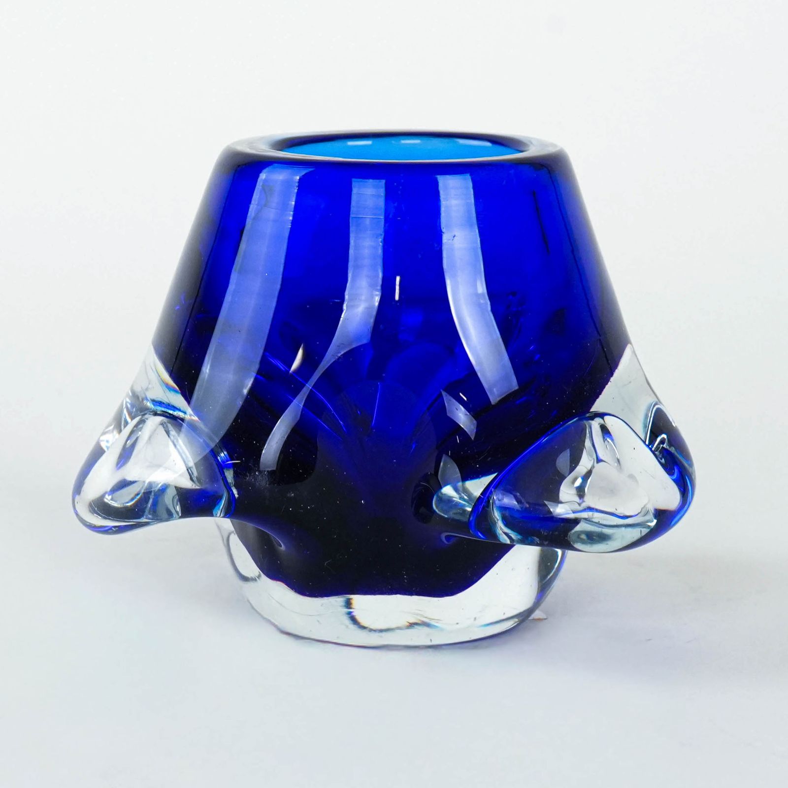 Cobalt Glass Candlestick, Italian Design, 1960s, Made In Italy photo furniture
