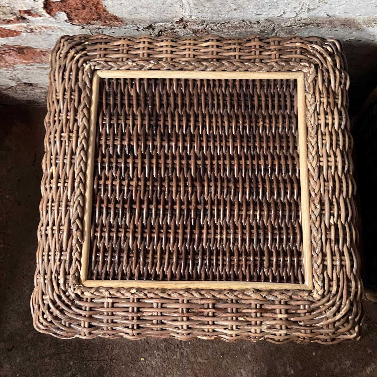 A Pair Of Wicker And Bamboo Bed Side Tables photo furniture