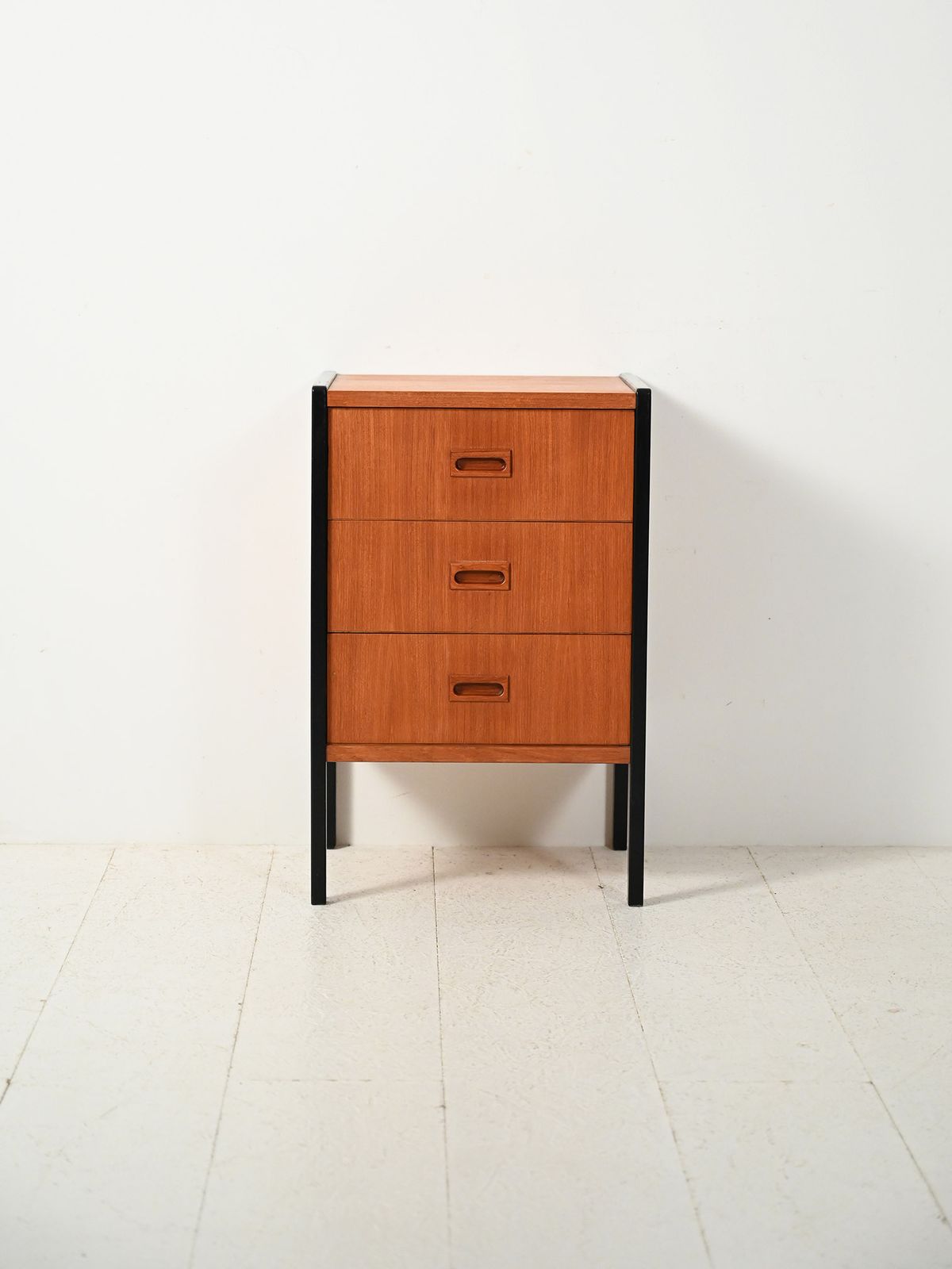 Small Scandinavian Chest Of Drawers With Black Profiles By Bodafors photo furniture