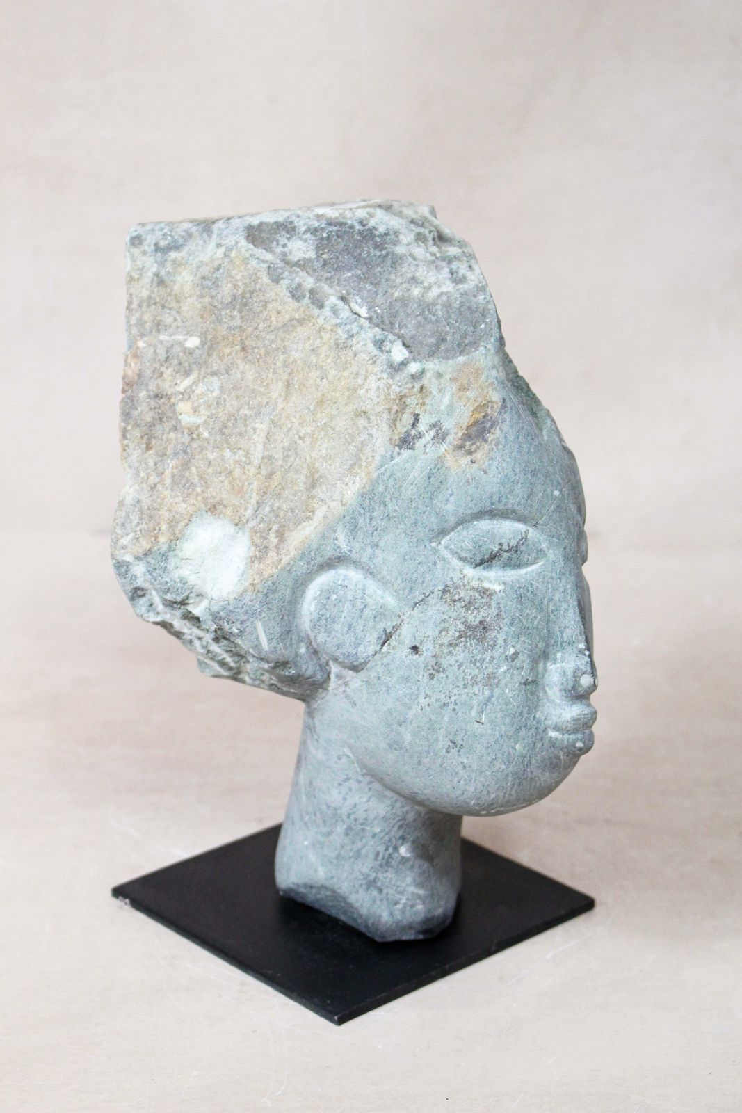 Stone Head Sculpture By Rizimu Chiwawa Zimbabwe 30.10 photo for sale