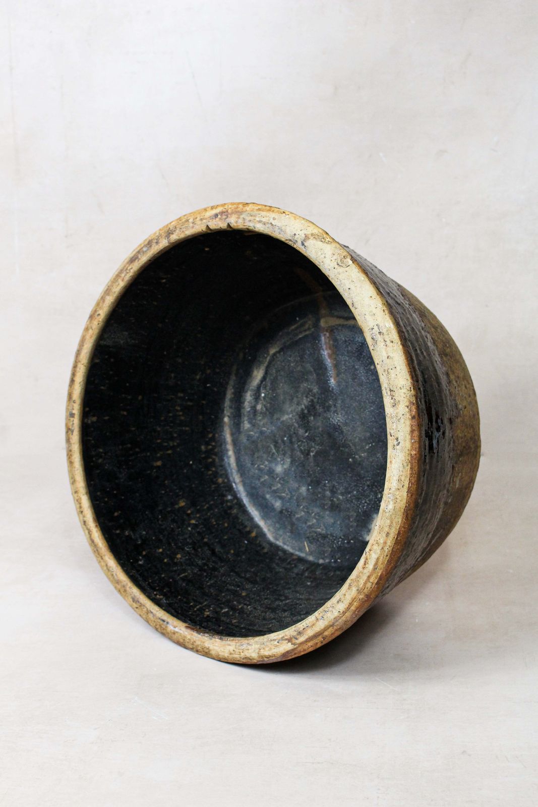 Wabi Sabi Antique Dark Glazed Terracotta Bowl Small  188.3 photo Garden Decor