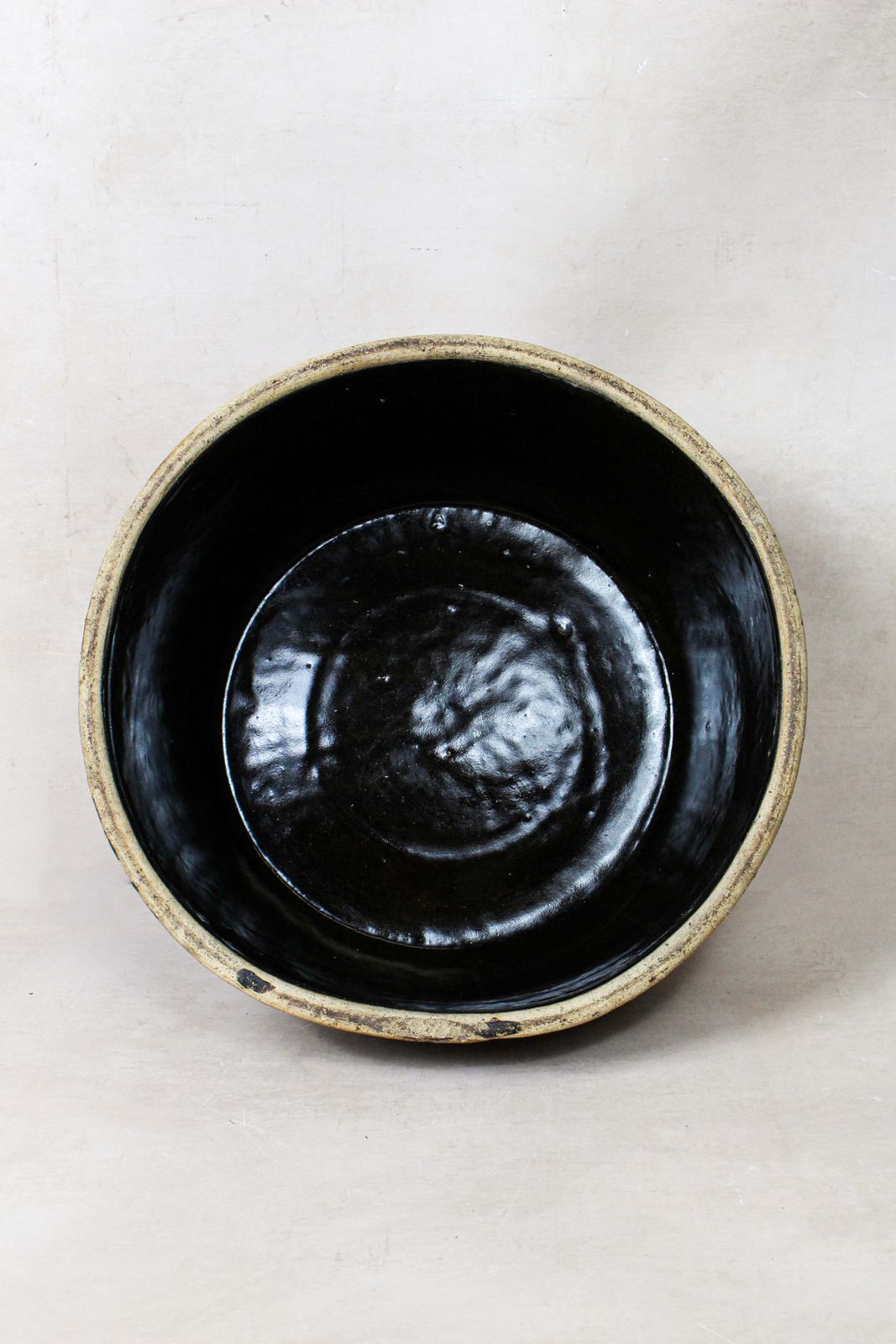 Wabi Sabi Antique Dark Glazed Terracotta Bowl Small  188.4 photo Garden Decor