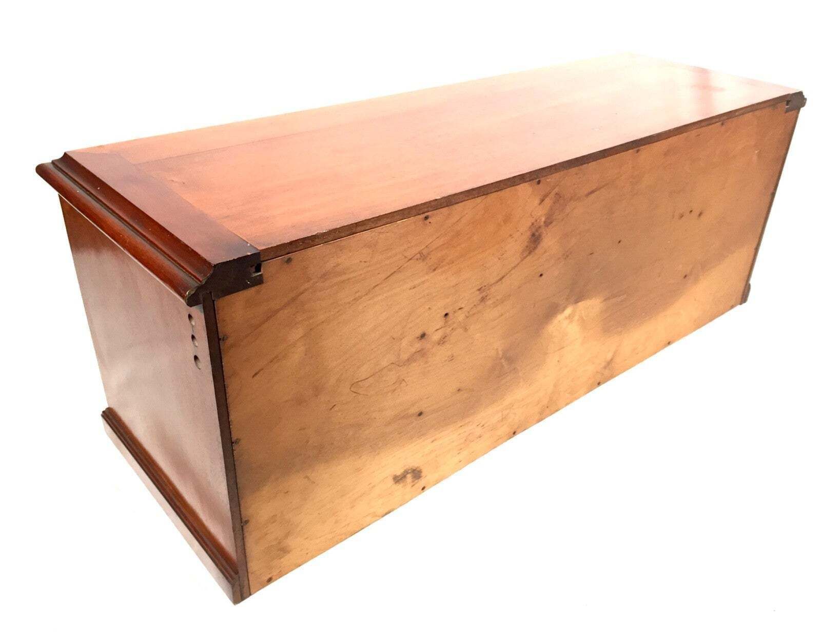 Furniture Antique Tabletop Large Wooden Storage Stationery Cabinet With Sectional Dividers photo