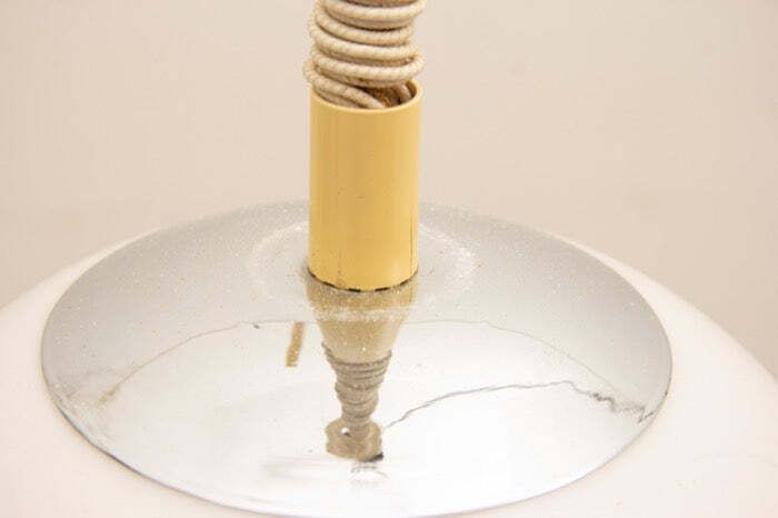 photo for sale 1970s Italian White Plexiglass Space Age Harvey Guzzini Hanging Pendant Light
