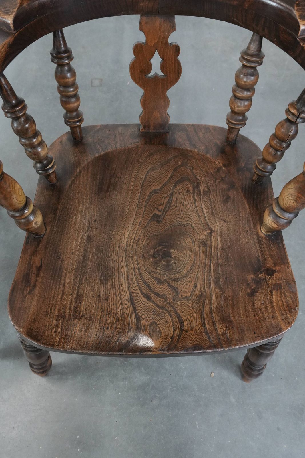 Set Of Two Antique English Highback Windsor Chairs From The 18th Century With A Beautiful Color Scheme photo vinterior