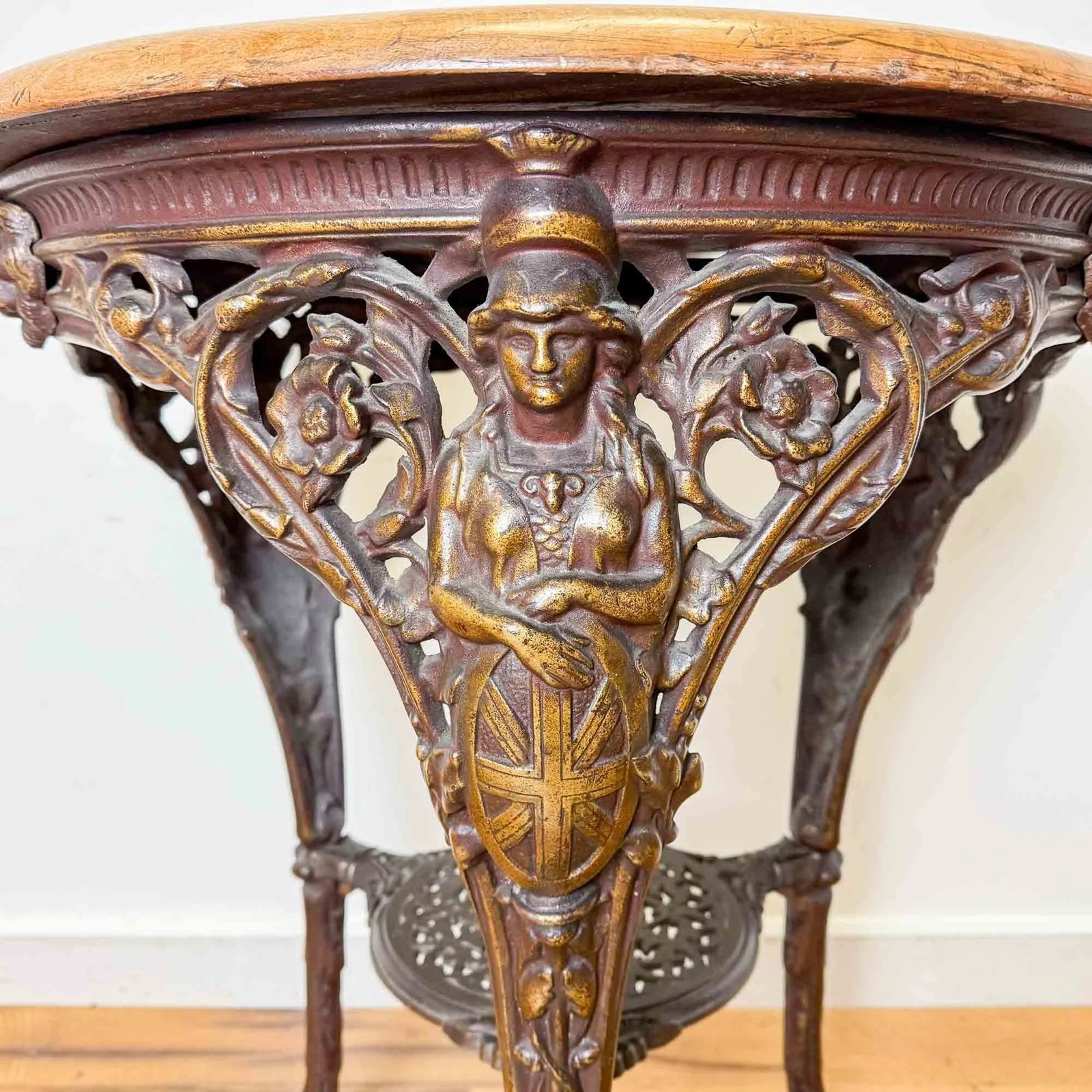 Victorian Baxendale & Co Britannia Cast Iron Pub Table photo for sale